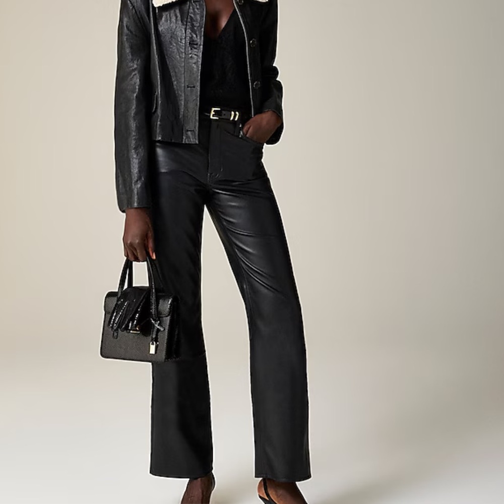 J. Crew slim wide leg pant in faux leather